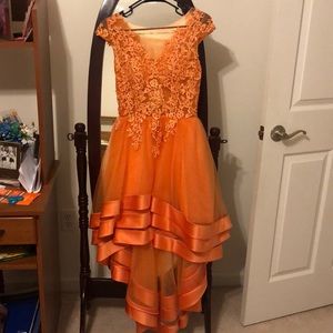 High low orange dress
